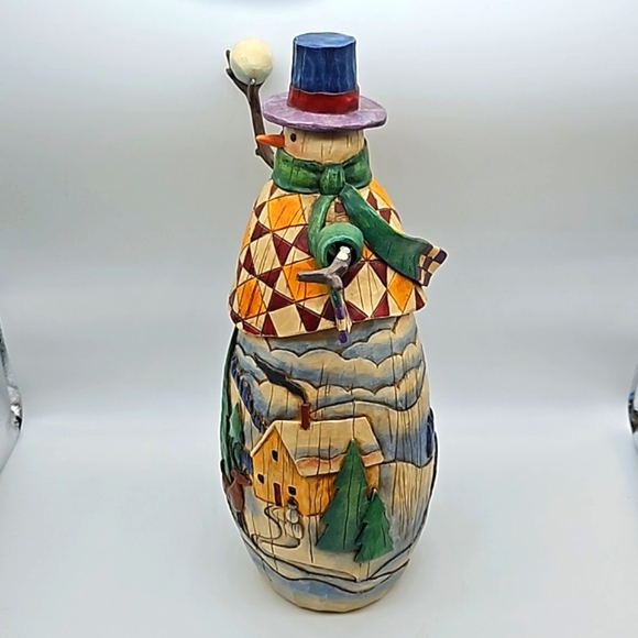 JIM SHORE "Winter's Mischief" Snowman w/snowball figurine - Picture 5 of 14